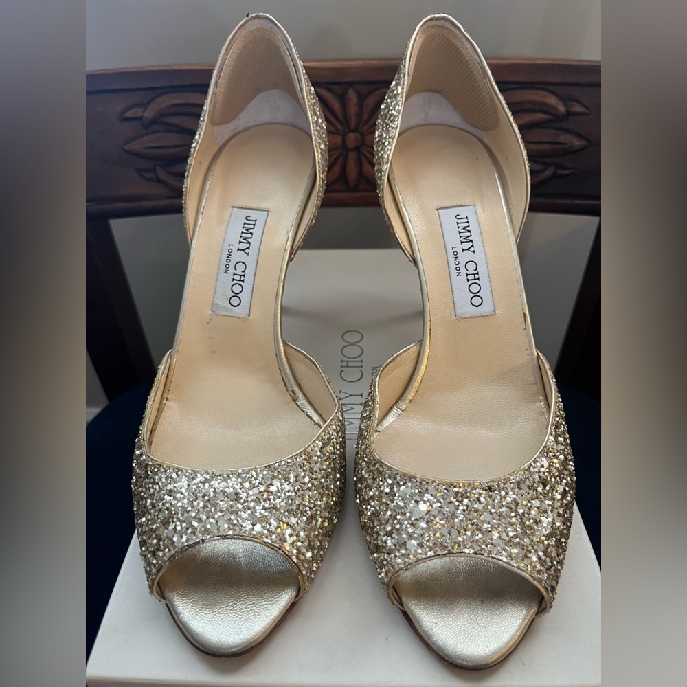 Jimmy Choo Coarse Glitter Heel